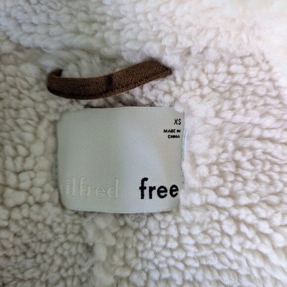 NWT Aritzia Wilfred Free Brown Faux Suede Catrina sherpa jacket Size XS - Picture 6 of 15